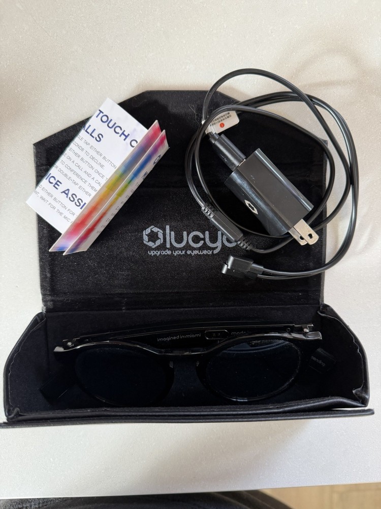 Lucyd Smart Glasses with USB Charging Cable and Case