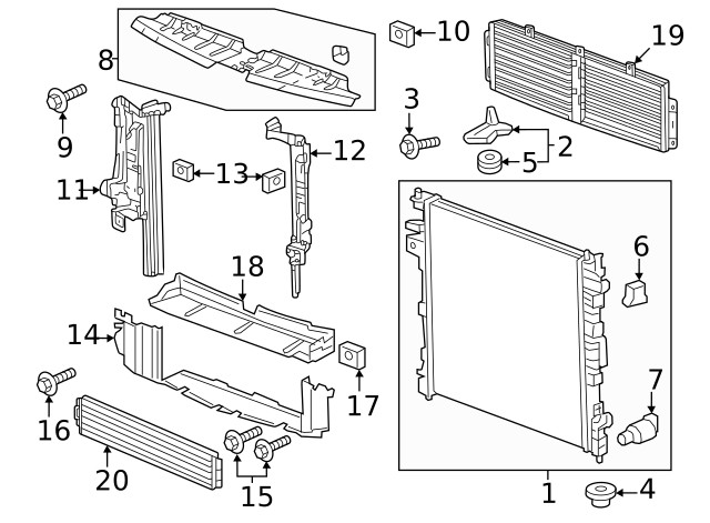 Genuine GM Radiator Shutter Assembly 84938013