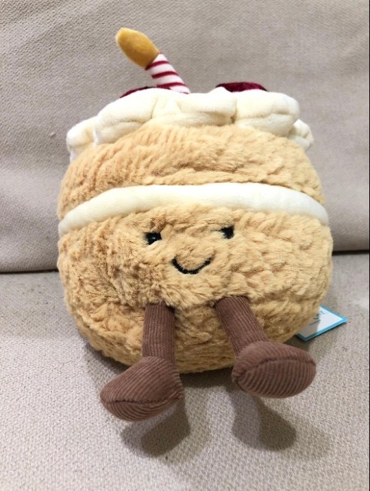 Jellycat Amuseables Birthday Cake Strawberry Plush Doll NWT w/ Bag