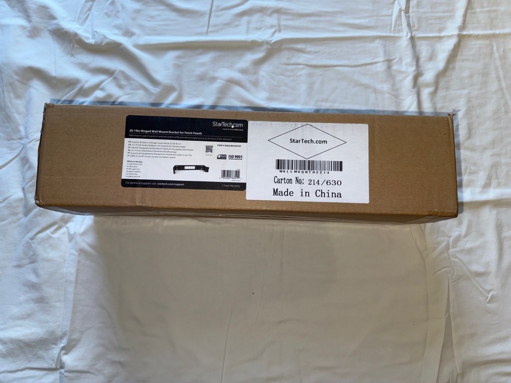 StarTech 2U 19inch Hinged wall mount bracket for patch panels