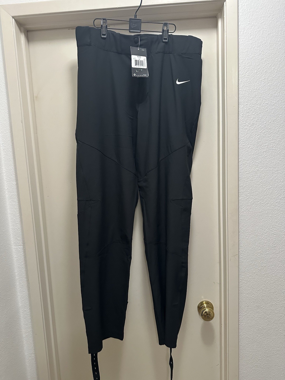 New Mens Nike Vapor Elite Baseball Softball Pants Lockdown Straps Lrg $80 Black
