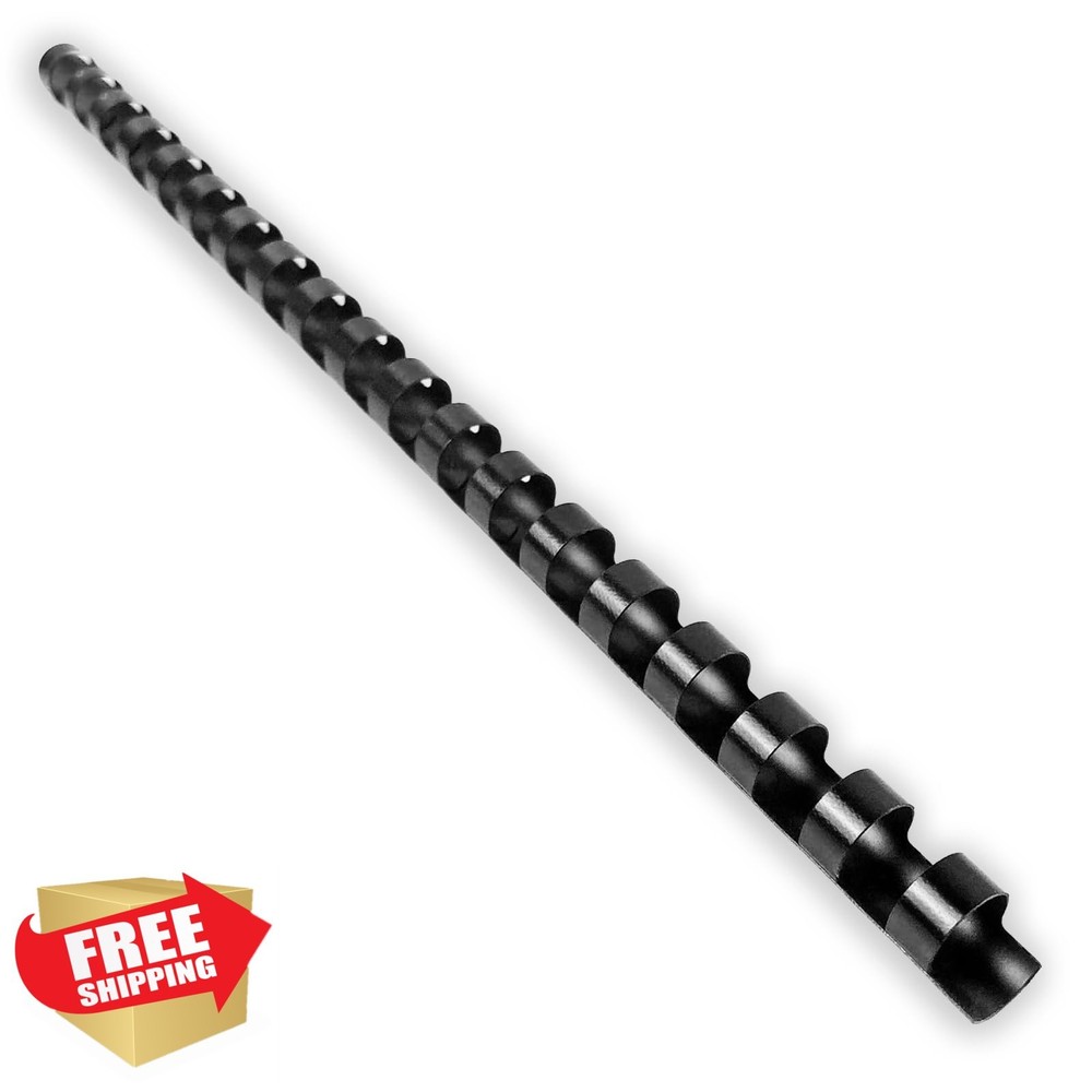 HOUYEE 1/2" Plastic Binding Combs 200 Pack Black 90 Sheet Capacity