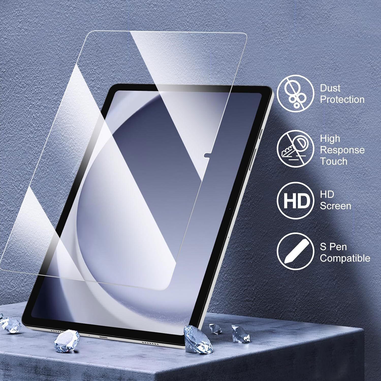 [2 Pack] Tempered Glass Screen Protector for Samsung Galaxy Tab A9+ 11 Inch 2023