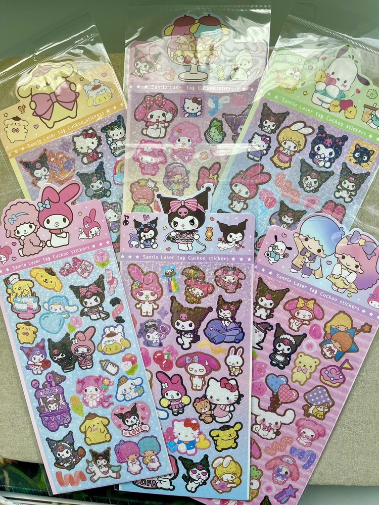 Sanrio Sticker Sheet *GLITTER* (2 Sheets/order) - Random Selection Different