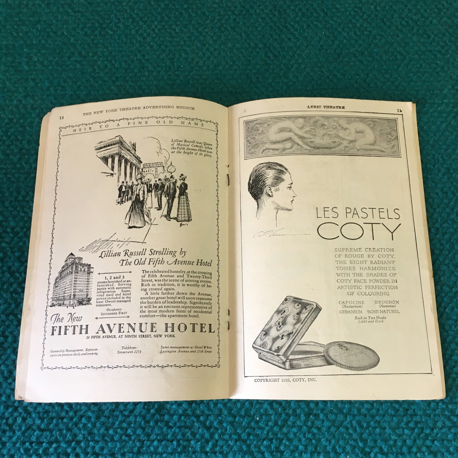 1926 Vintage : LYRIC THEATRE "The Cocoanuts" BROADWAY PLAYBILL @ Marx Brothers