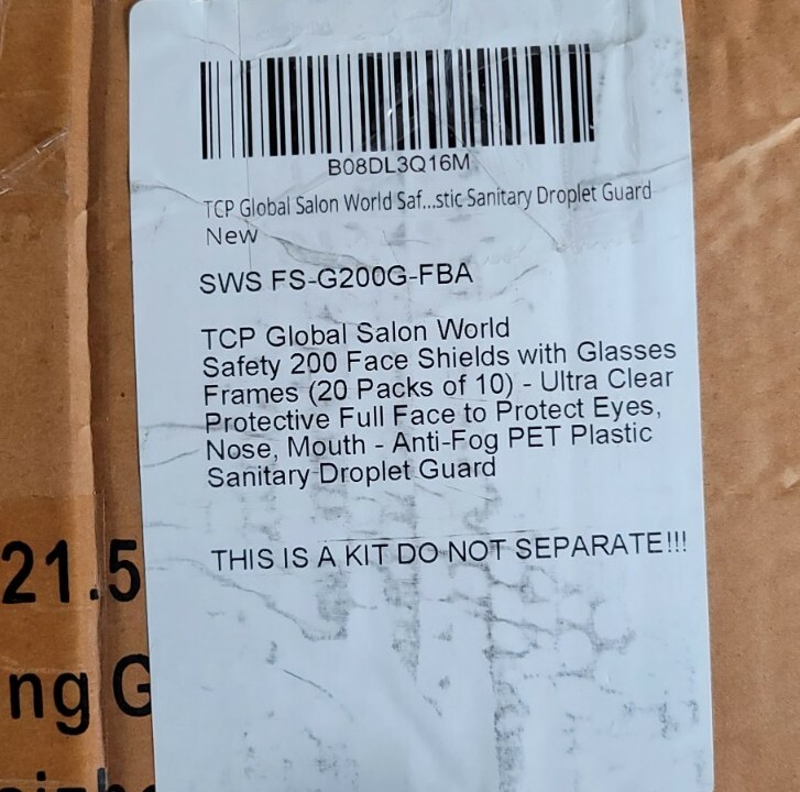 LOT OF 200 Protective Face Shields With Glasses Frames Set