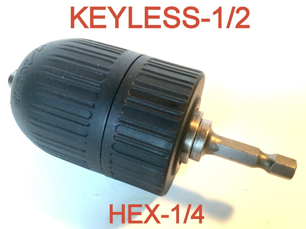1 pc Hex-1/4 Adapter & 1/2" CAP Drill Keyless Chuck