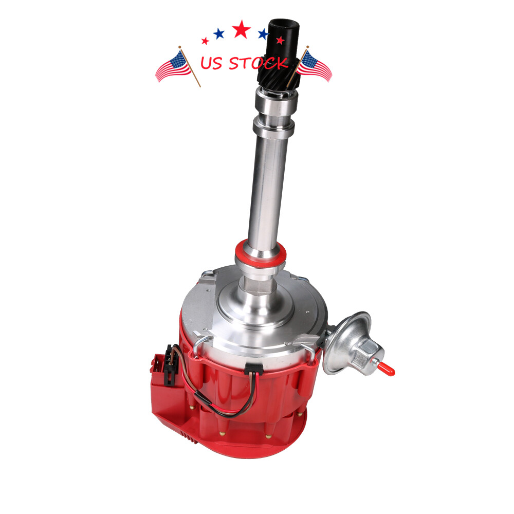 Racing HEI Distributor w/ Super Coil For SBC Chevy 305 350 400 Small Block Red