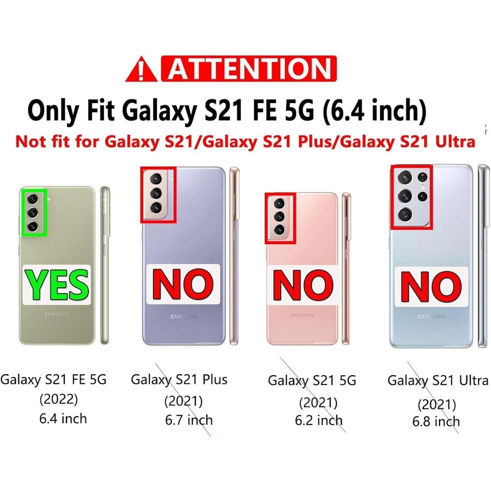 Galaxy S21 FE 5G Case with Screen Protector, Heavy-Duty Shockproof Protective Ca