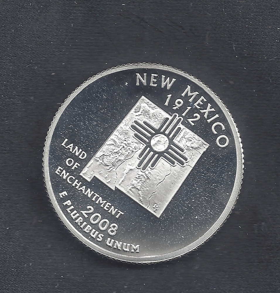 2008 S Silver Proof NEW MEXICO Quarter - 90% Silver