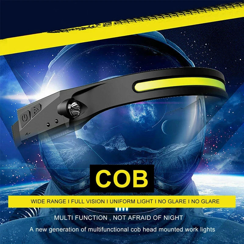 Waterproof COB Headlamp Night Buddy LED Motion Sensor Head Torch Headlight