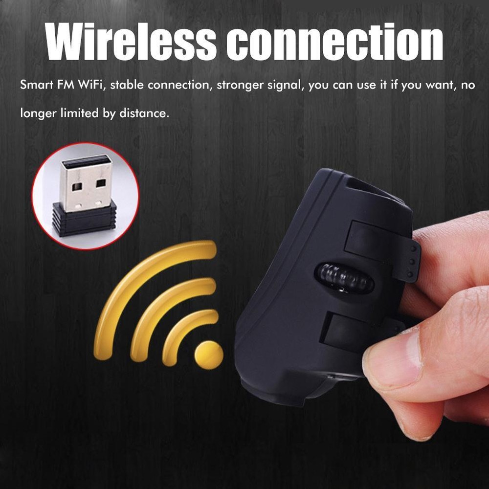 Mini Bluetooth-compatible Wireless Finger Ring Mouse Ergonomic Handheld Optical