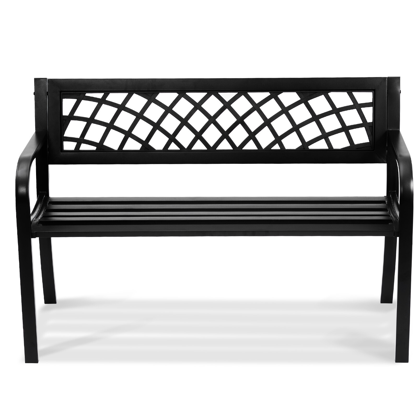 VEVOR Outdoor Bench 46 in Metal Garden Bench 480 lbs Park Patio Yard Porch Bench