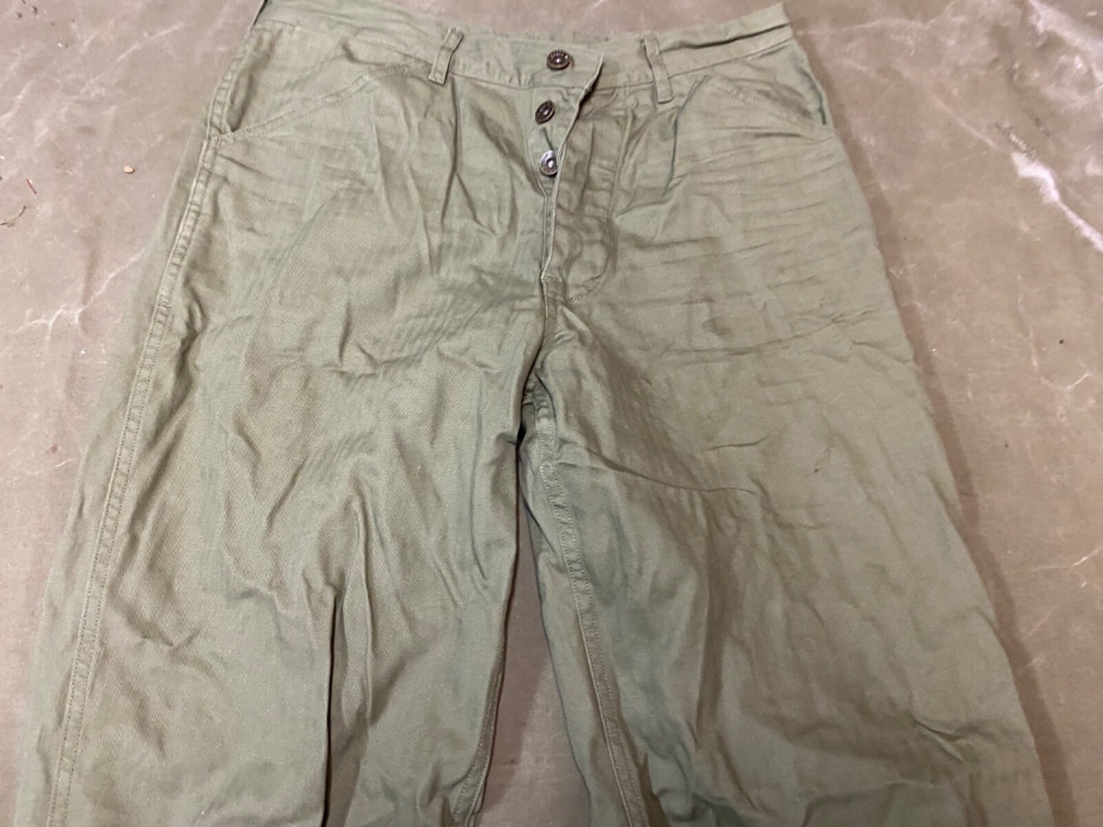 WWII US USMC MARINE P1941 P41 COMBAT FIELD HBT TROUSERS-SIZE MEDIUM 34 WAIST