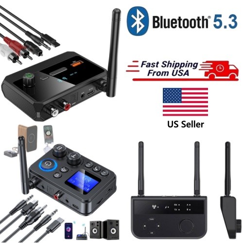 Bluetooth 5.3 Transmitter Receiver Long Range For TV Home Stereo Audio Adapter