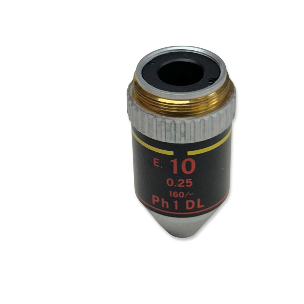 Nikon E 10x / 0.25 Ph1 DL Phase Contrast Microscope Objective 160 / - Made Japan