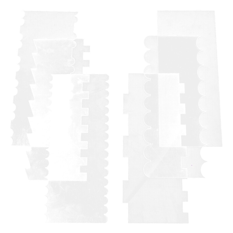 6Pcs Clear Acrylic Cake Scraper Set Decorating Comb Smoother Baking Tool