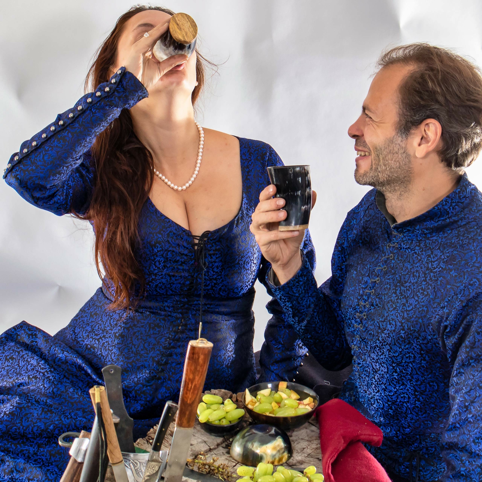 Viking Drinking Horn Mug Ale Beer Wine Ceremonial Medieval Drinkware Set of 2