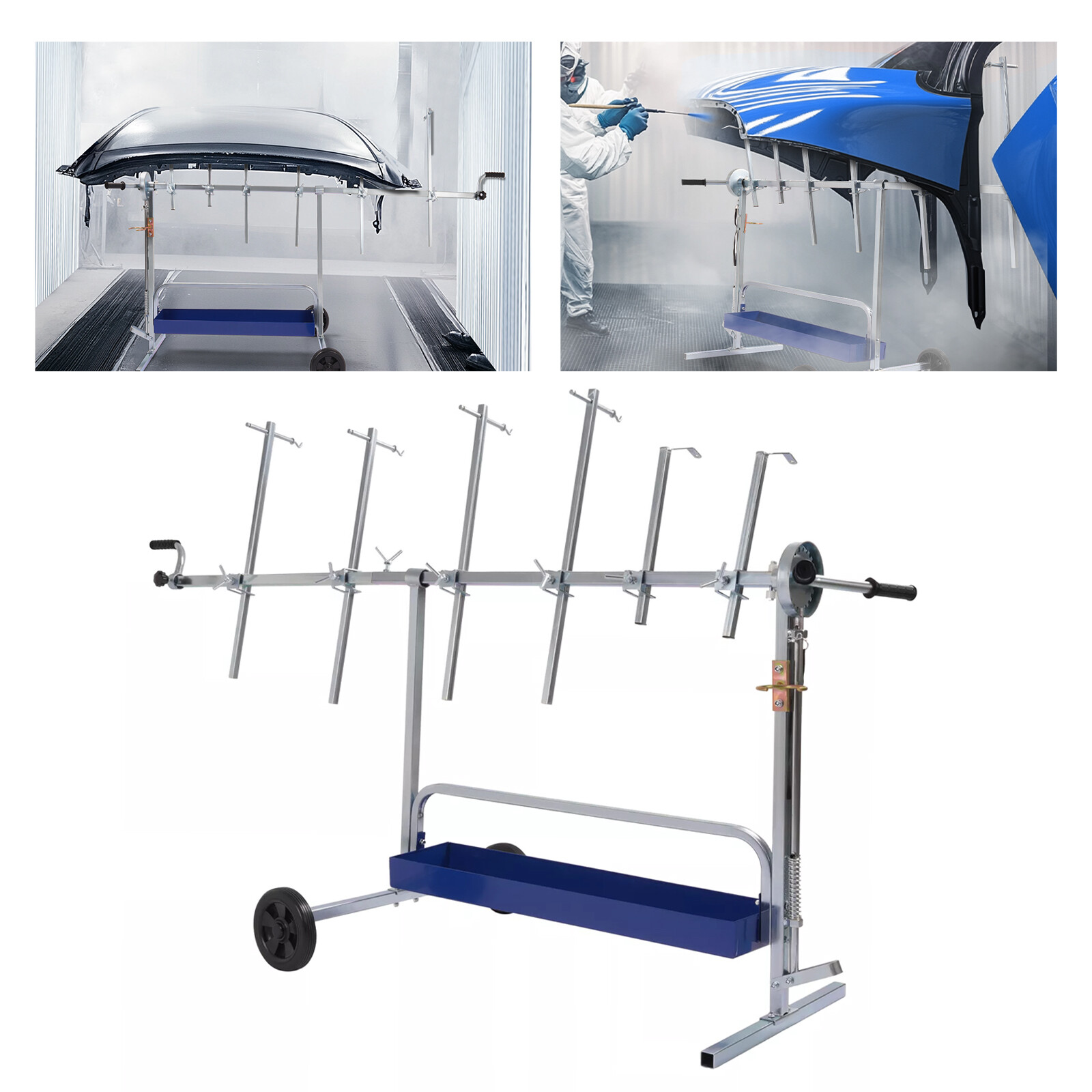 Painting Repair Rack 360° Rotating Paint Stand For Auto Body Door Bumper Hood