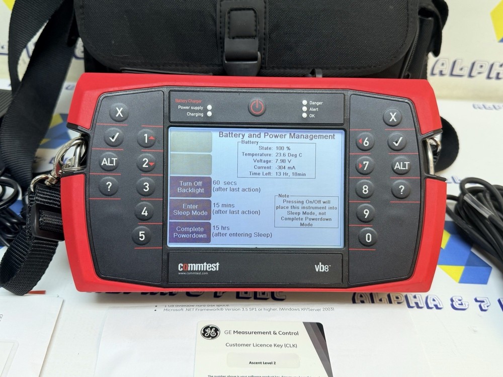 GE Commtest VB8 Ascent Level 2 CLK Software License Key Untested