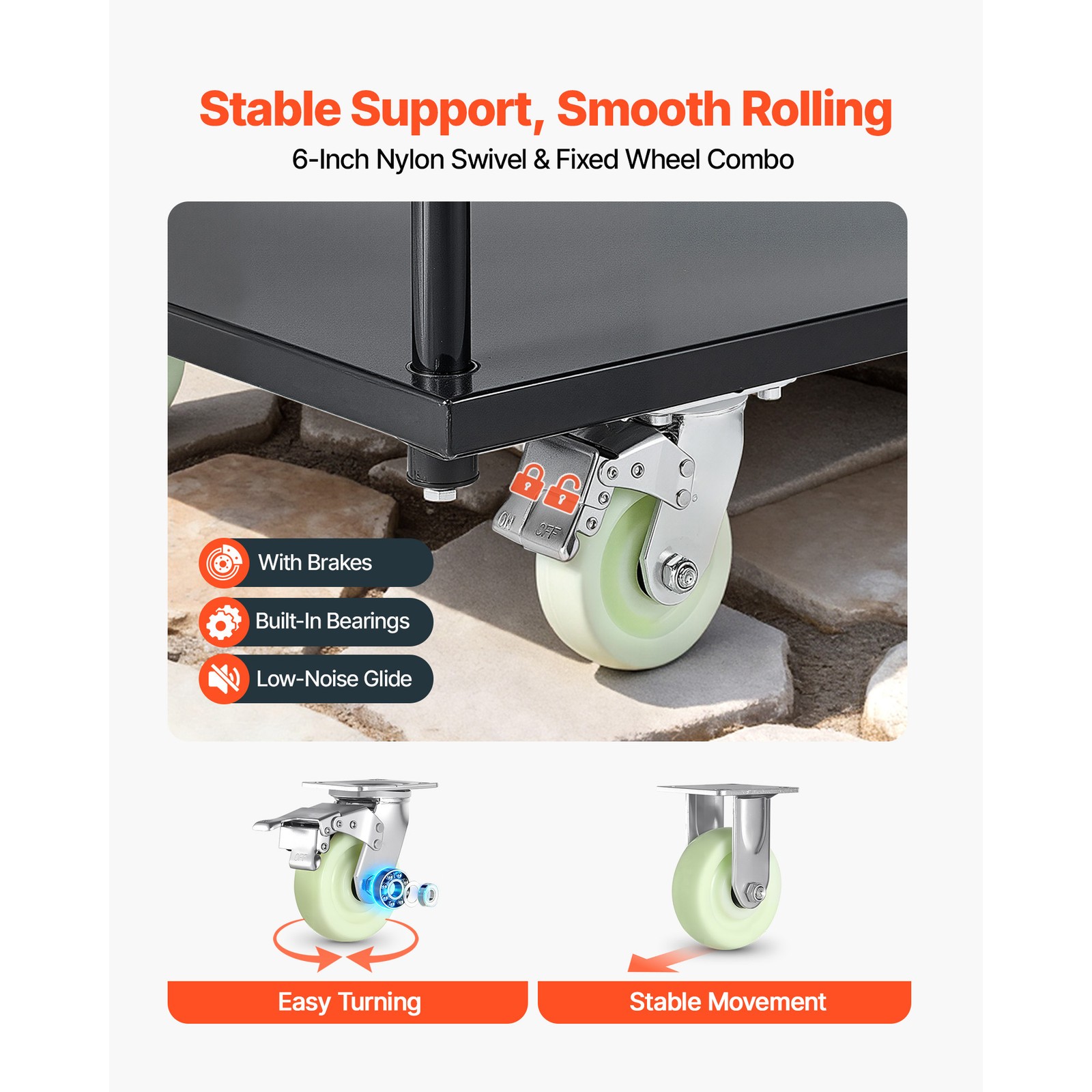 Uimoso Heavy Duty Industrial Platform Cart 2000 lbs Capacity with Wheels