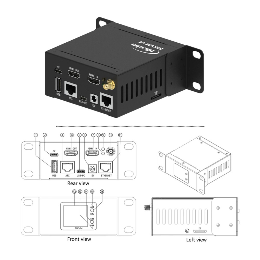 BliKVMv4 Over IP PoE HDMI Loop Out Process Control Operation Maintenance IPKVM.