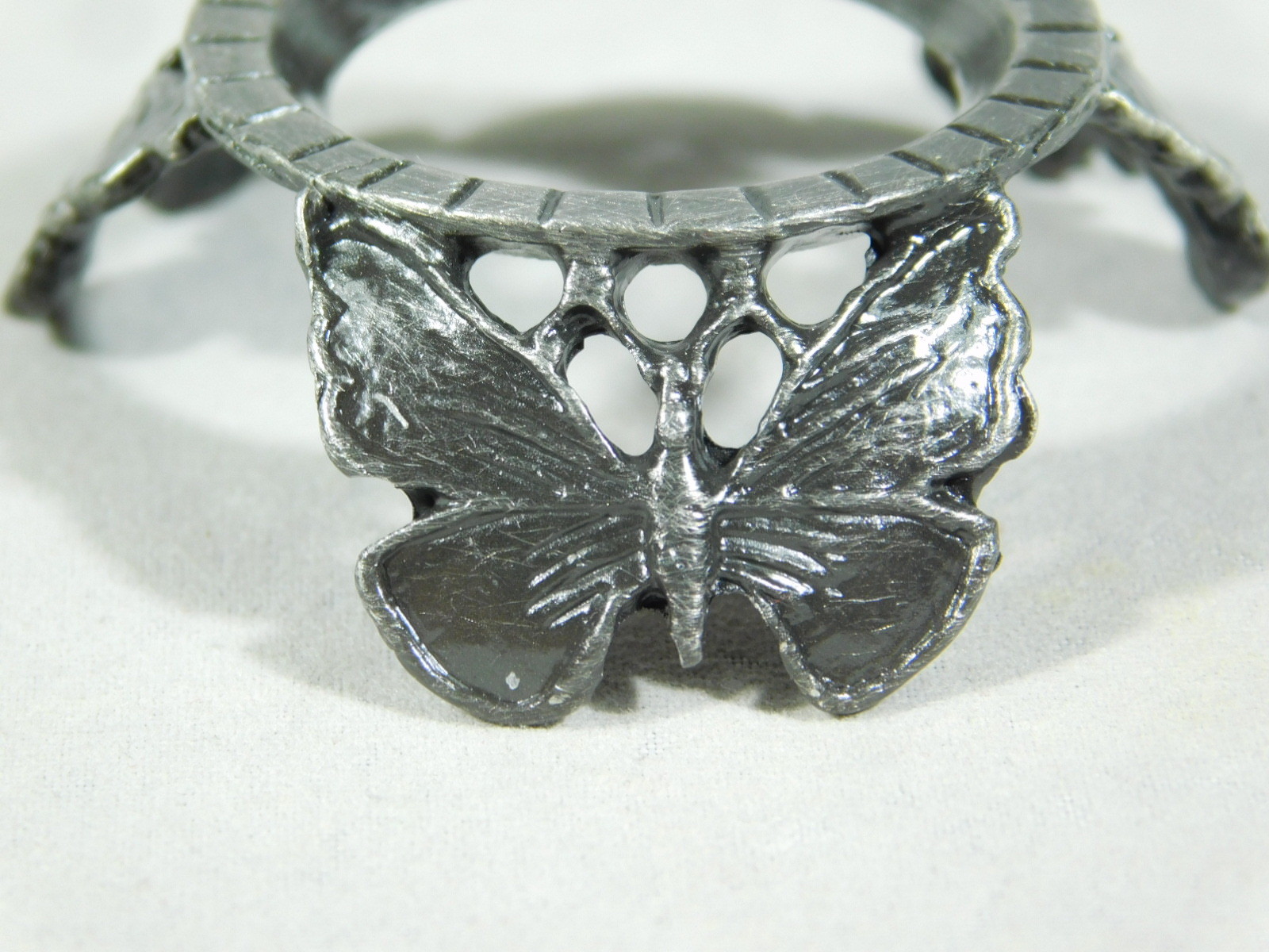 Sphere Display Stand Butterfly Design Small Size Pewter Color