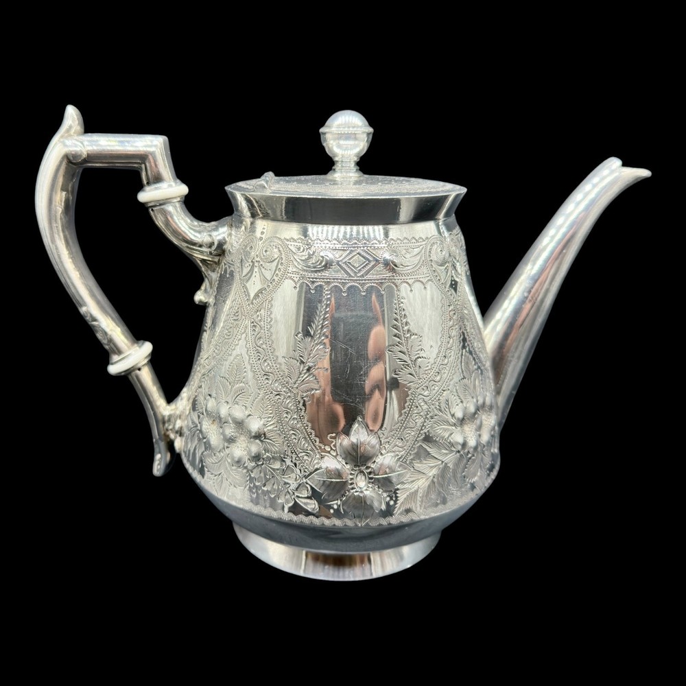 **VICTORIAN** LEE & WIGFULL SILVER PLATED 3 PIECE TEASET C1880 **GOOD QUALITY**
