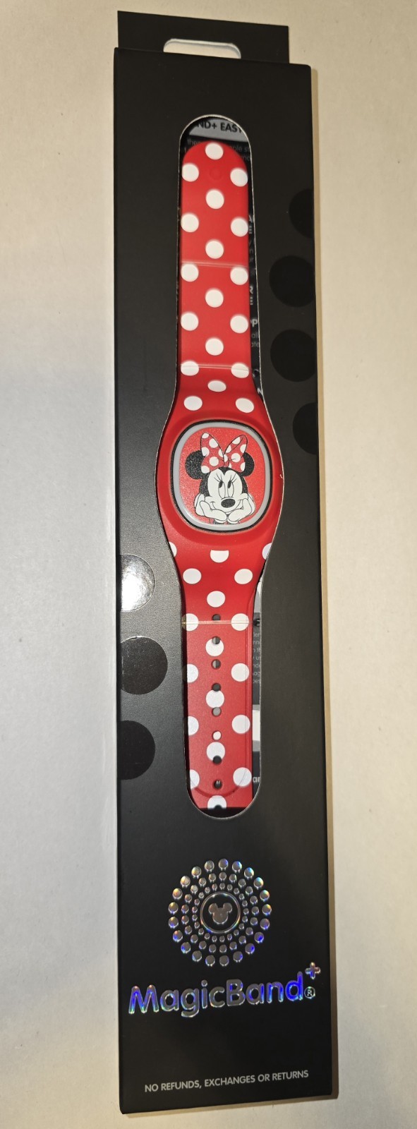 NEW 2026 Disney Parks Magic Band plus Minnie Mouse RED White Polka Dots Unlinked