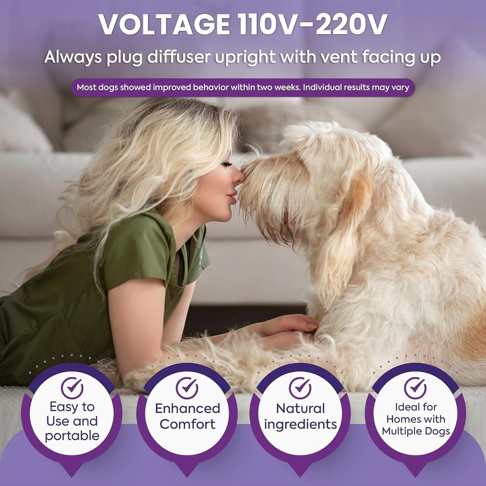 Gentle Dog Calming Diffuser Kit: 3 Diffusers + 3 Refills for Stress Relief