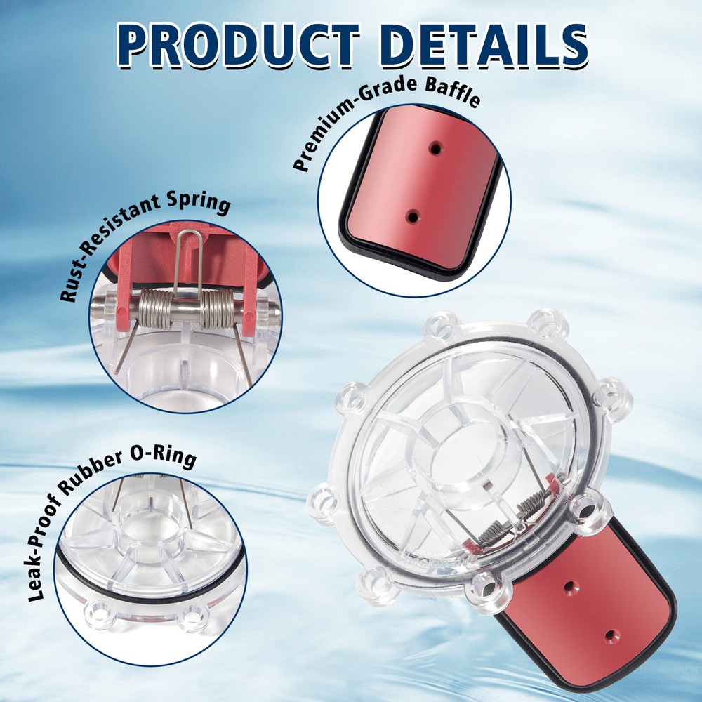 2 Pack Check Valve Cover with Flapper Assembly Replacement for Jandy 7235 7236