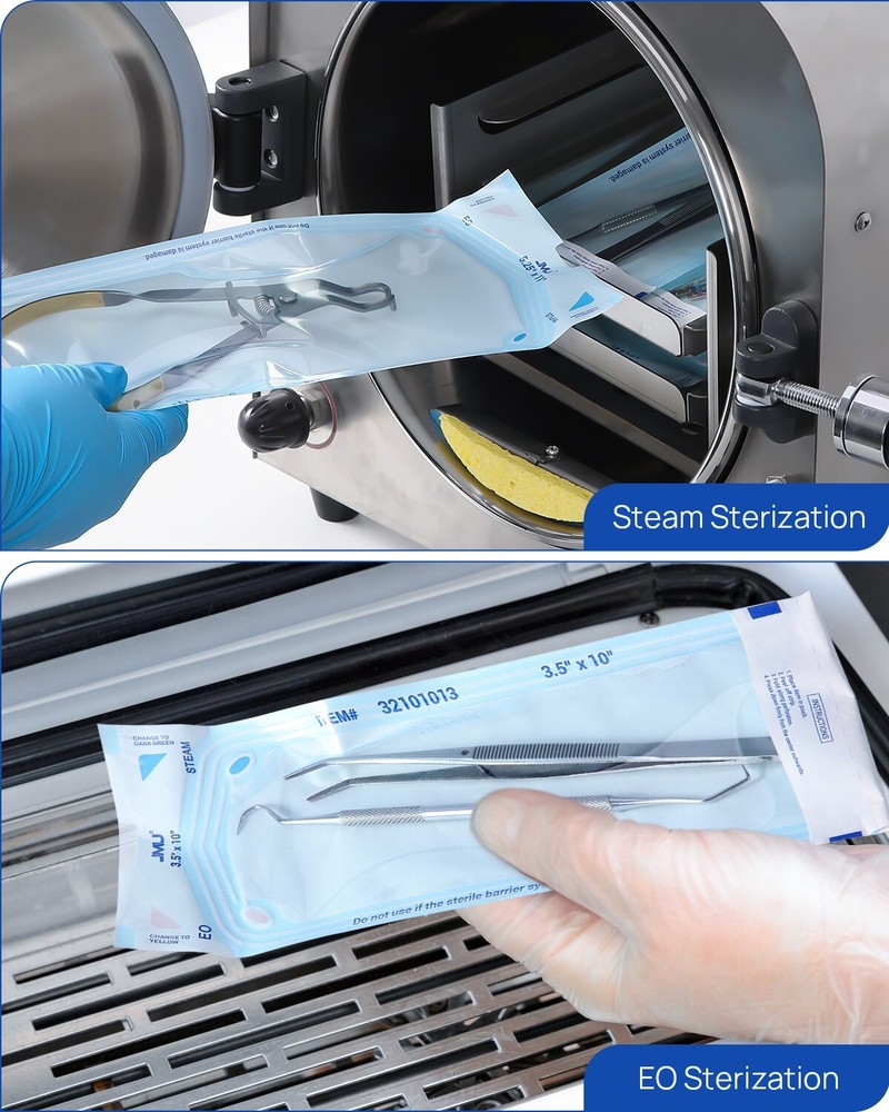 2000pcs Self-Sealing Sterilization Pouches with Indicators 2-3/4"x10"