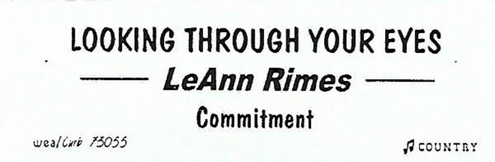 LeAnn Rimes, Looking Through Your Eyes/Commitment, Jukebox Label 45