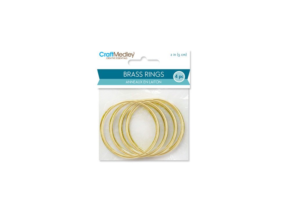 Brass Rings 2in Round 4-Piece 2" 4 Count