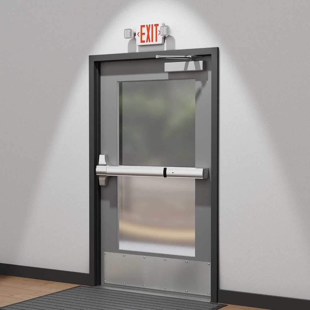 2 pack Emergency Light Exit Sign Exit Combo with Battery Back Amazon Commercial