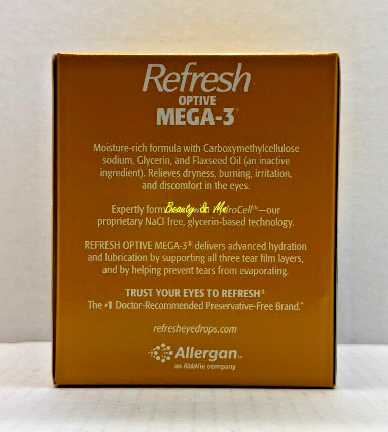 Refresh Optive MEGA-3 Preservative-Free Lubricating Eye Drop, 70 Vials