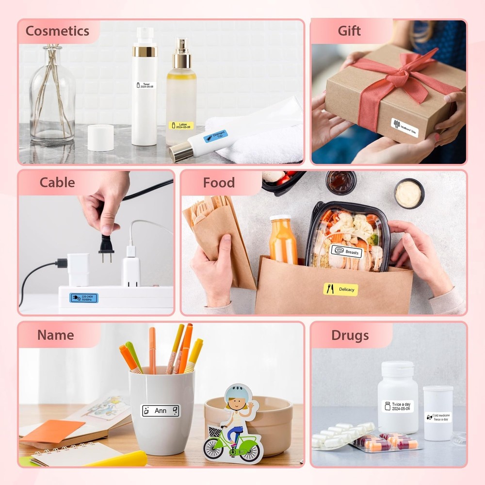 P21 Label Maker Machine with Tape, Label Printer Thermal Mini Label Makers wi...