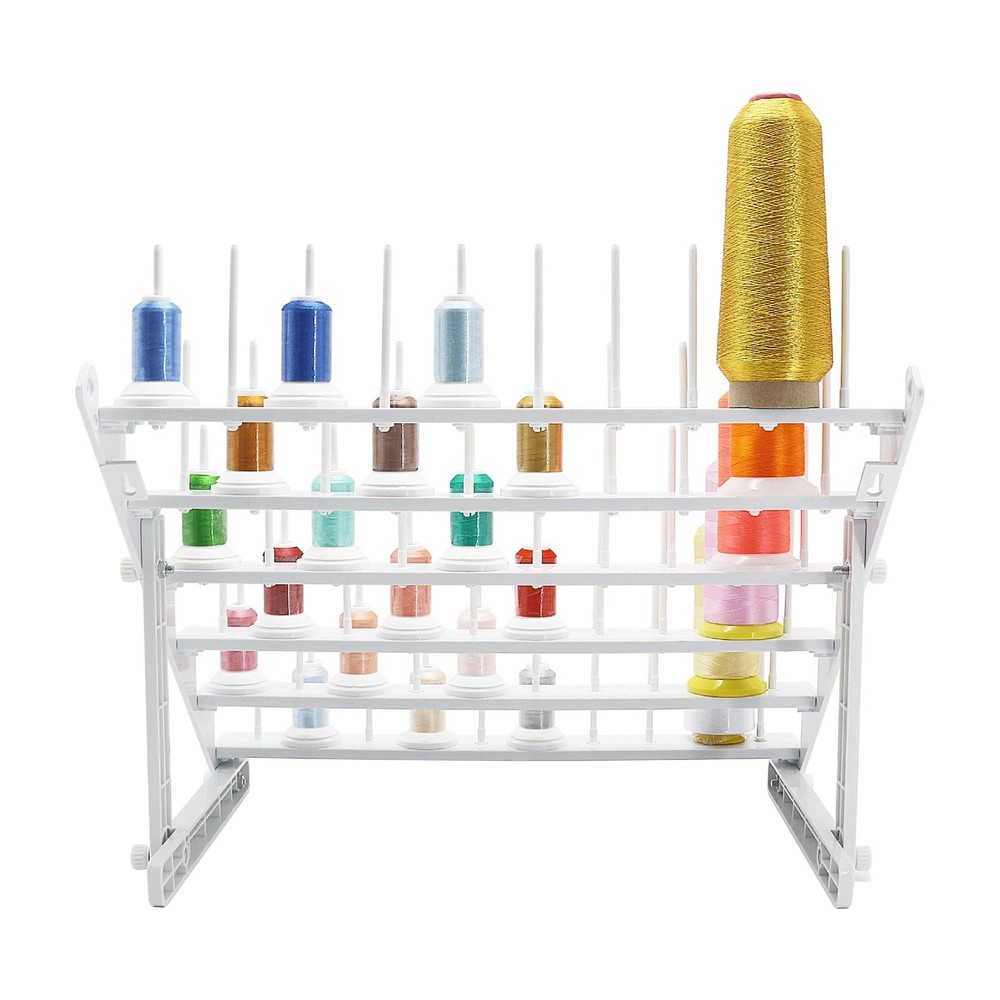 Thread Rack with 60 Spools Large Stand White Plastic Holder Storage STS-60D