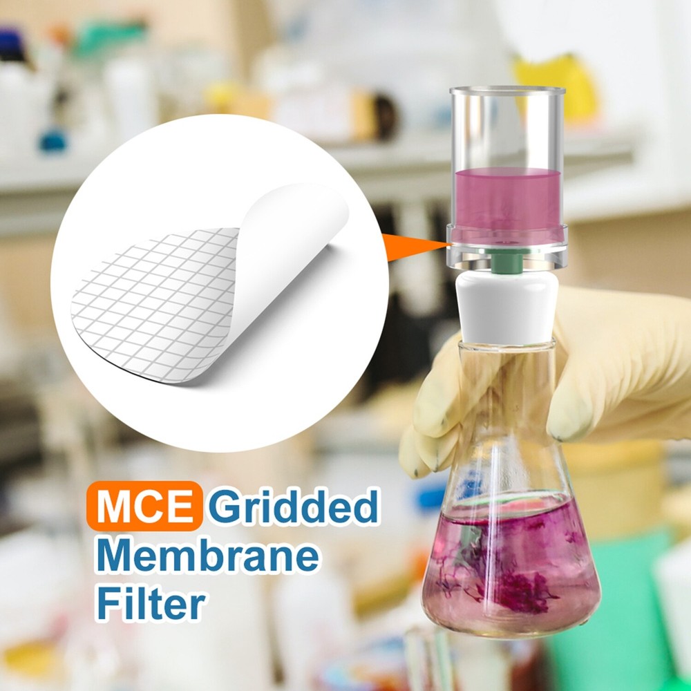 MCE Membrane Filter,Sterile,Black Grid, 47 mm,0.45µm,100-4000pcs,Lab Disc Filter