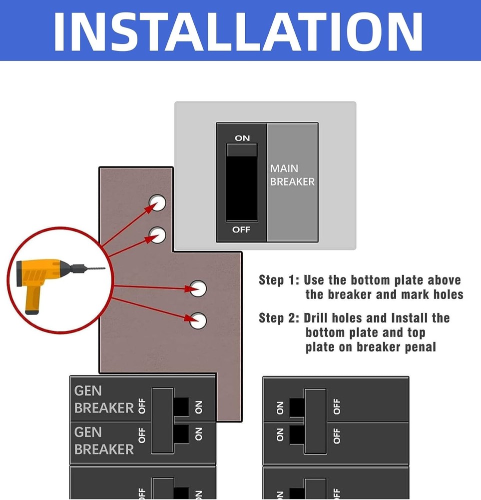 Generator Interlock Kit Compatible with Eaton Cutler Hammer Vertical Throw 150 o