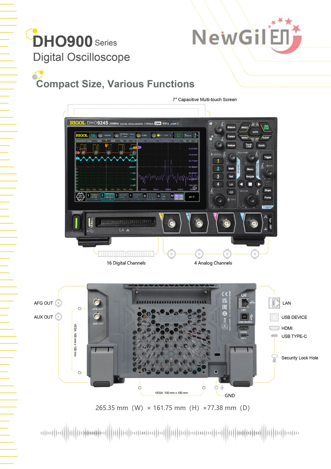 RIGOL Digital Oscilloscope DHO900 Series DHO914 DHO914S DHO924 DHO924S