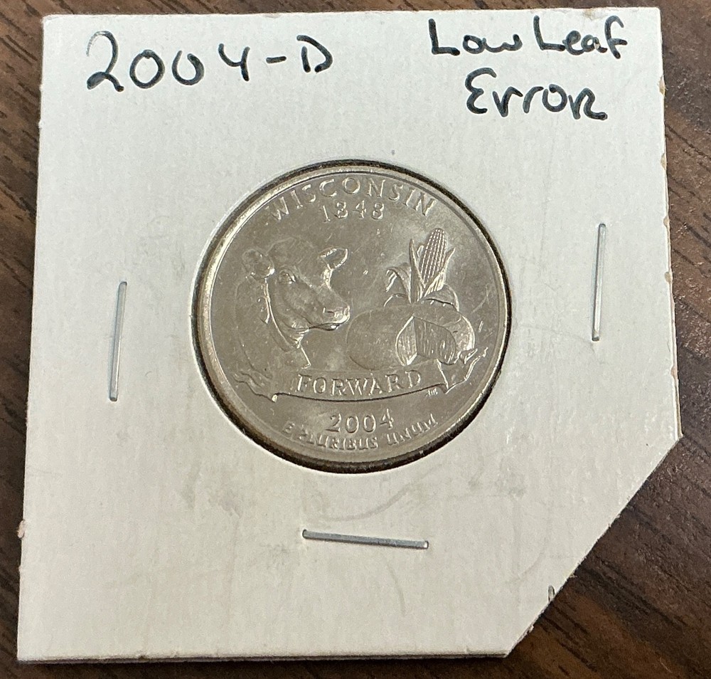 2004-D Washington Quarter - Wisconsin - Low Leaf error - BU.