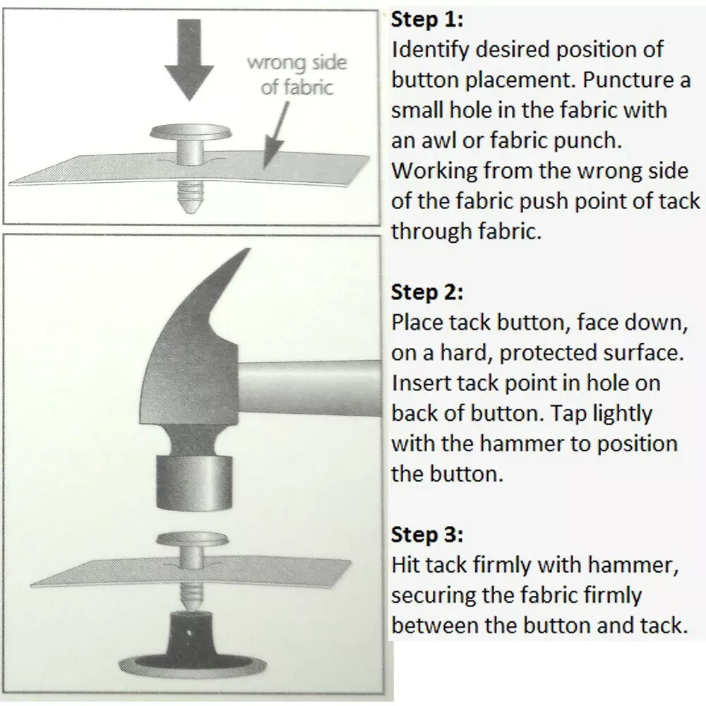 17mm brass jean tack buttons CT. 6 w/Tool - Replacement button for Levis!