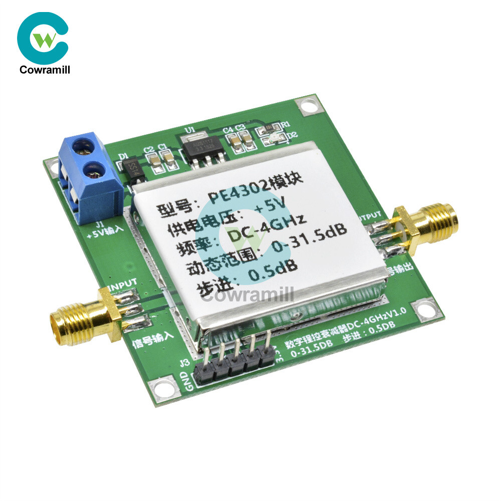 PE4302 Digital Programmable Step Attenuator Module DC 4GHZ 0-31.5DB 0.5dB RF