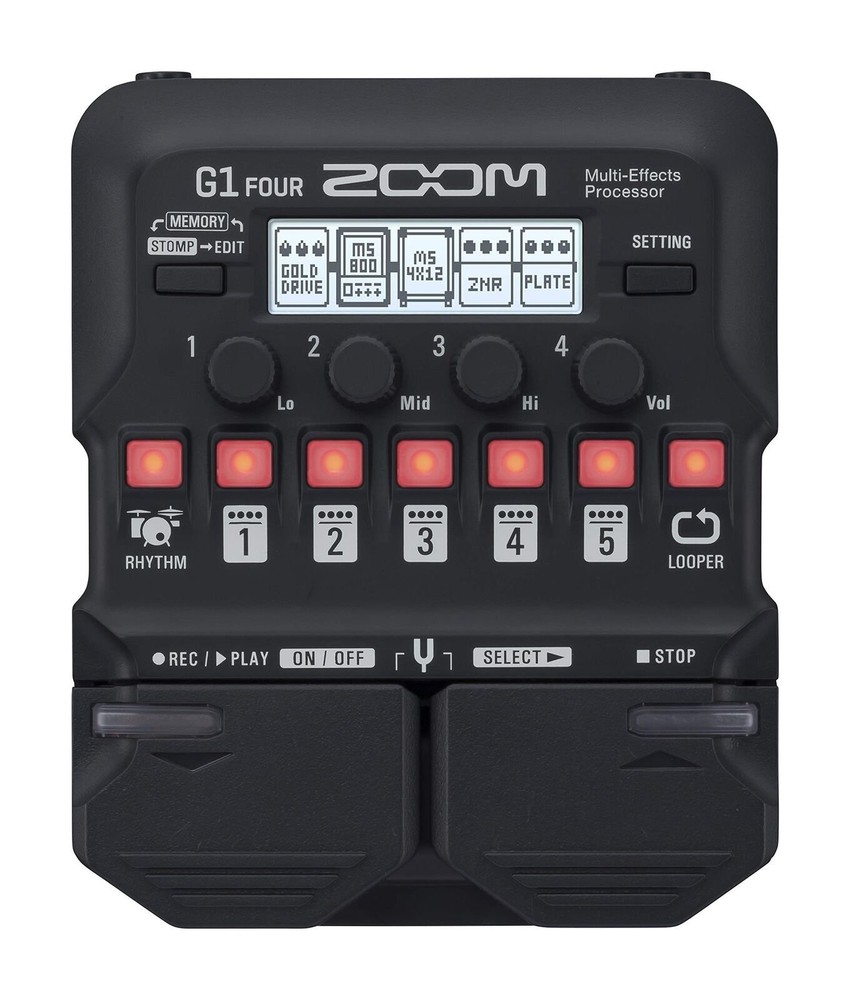 Zoom G1 FOUR Guitar Multi-Effects Processor Pedal, With 60+ Built-in effects,...