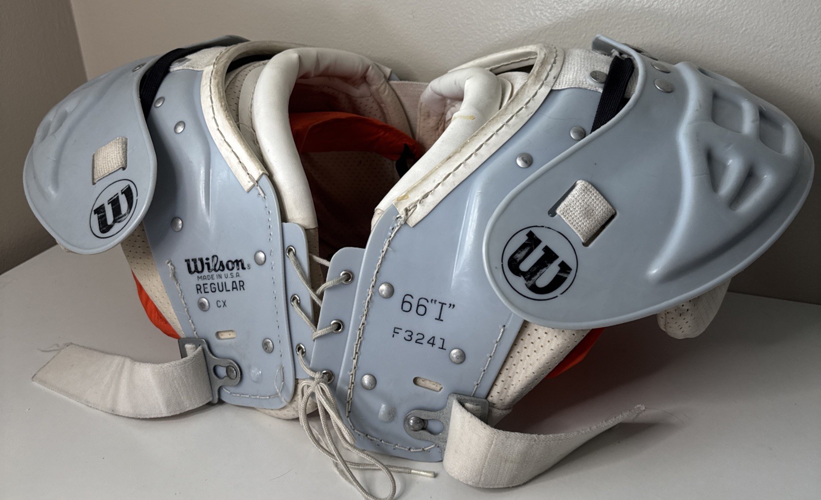 Wilson F3241 66”I” Football Shoulder Pads Regular Vintage CX Made In USA