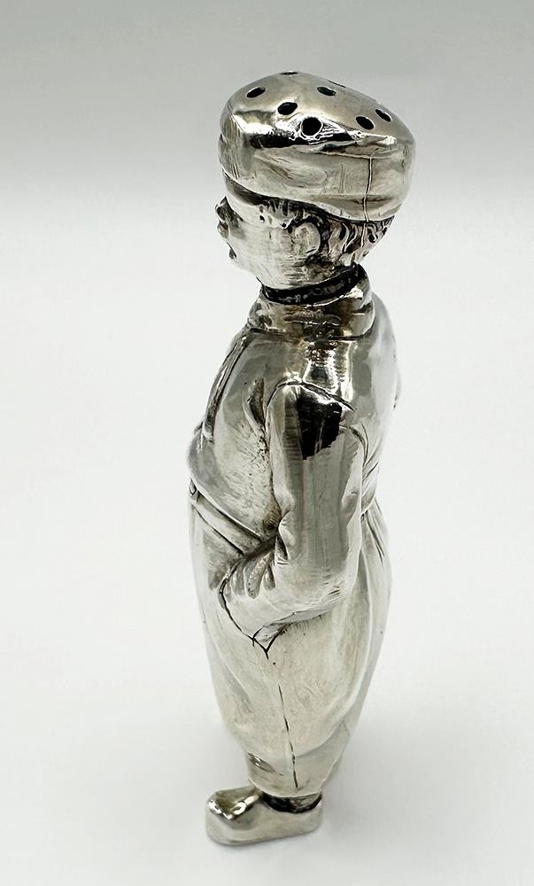 ANTIQUE NOVELTY DUTCH BOY PEPPERPOT STERLING SILVER LONDON 1924 BERTHOLD MULLER