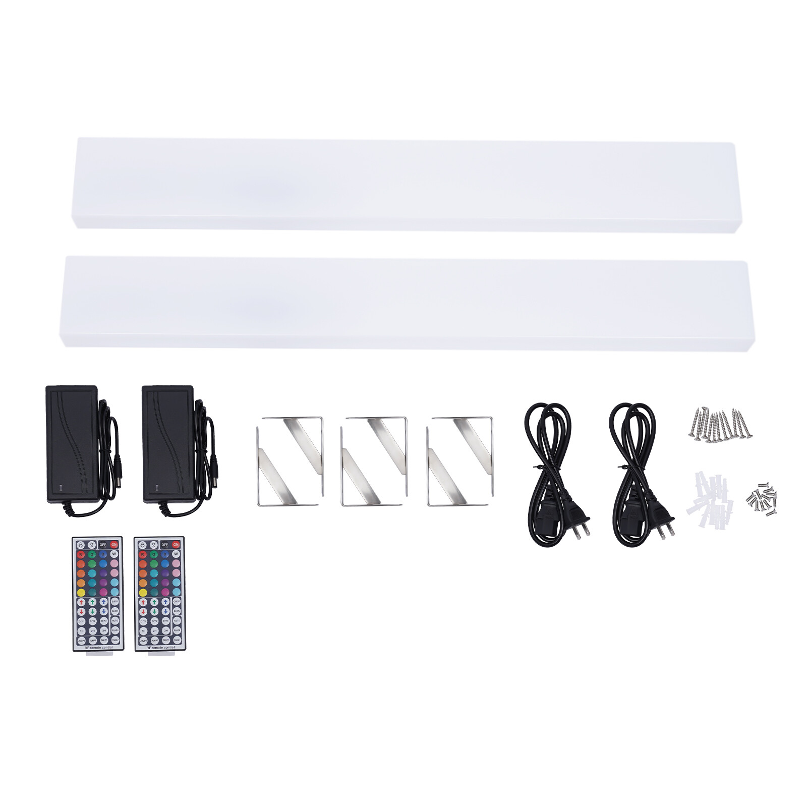 2x LED Liquor Bottle Display Shelf 32 inch Acrylic Floating Lighted Bar Shelf US