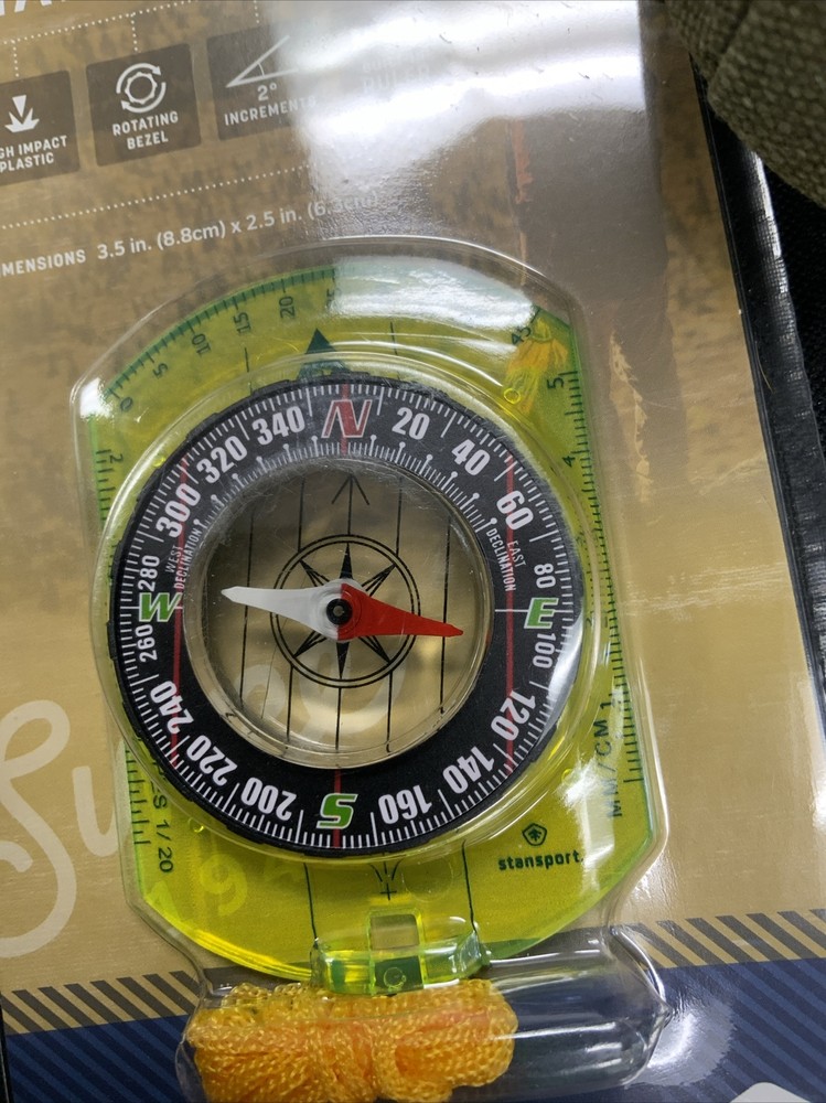 New STANSPORT 554 MAP COMPASS EASY GRIP ROTATING BEZEL 2 DEGREE INCREMENTs