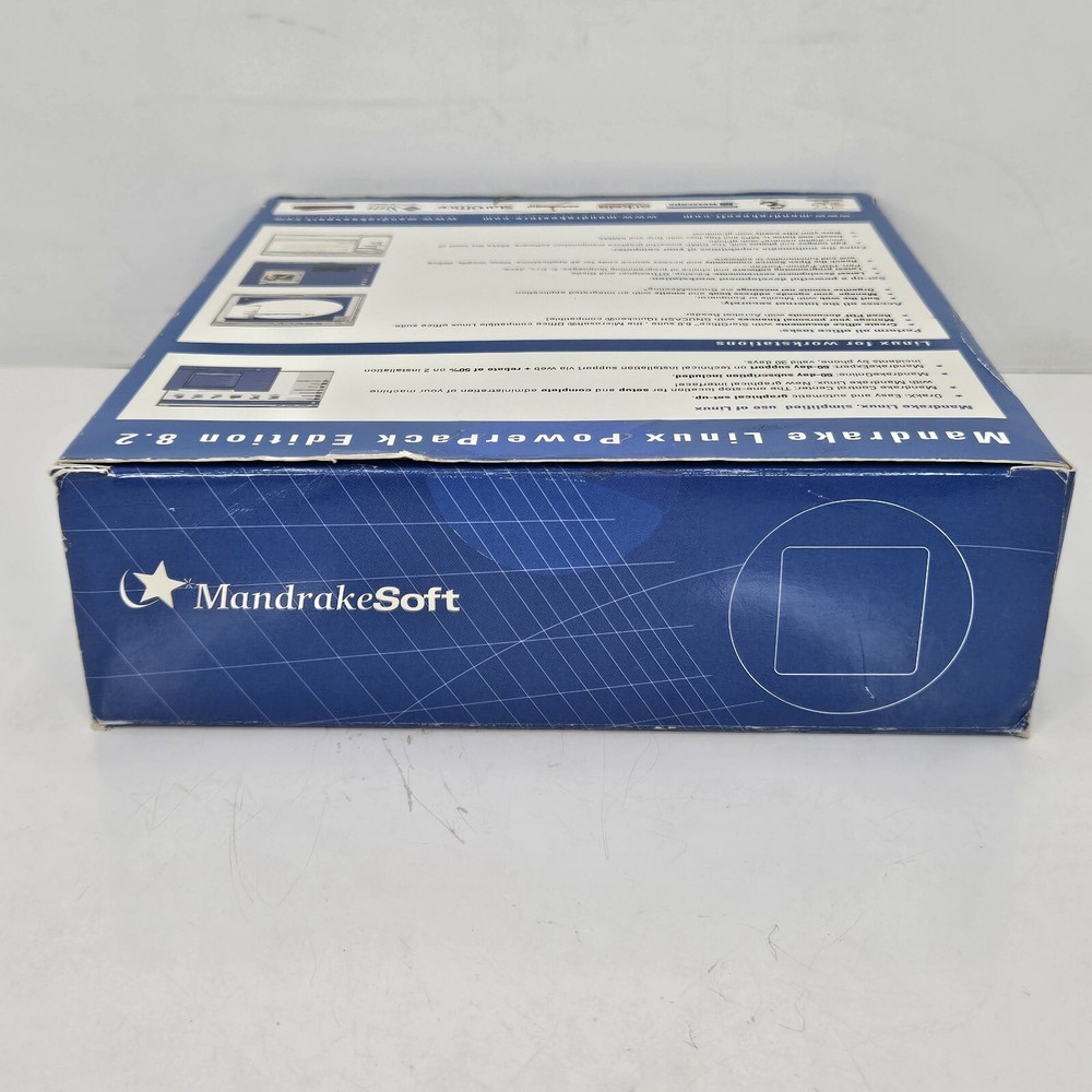 Linux Mandrake 8.2 PowerPack Edition Operating System Software 7 CD'S Manuals